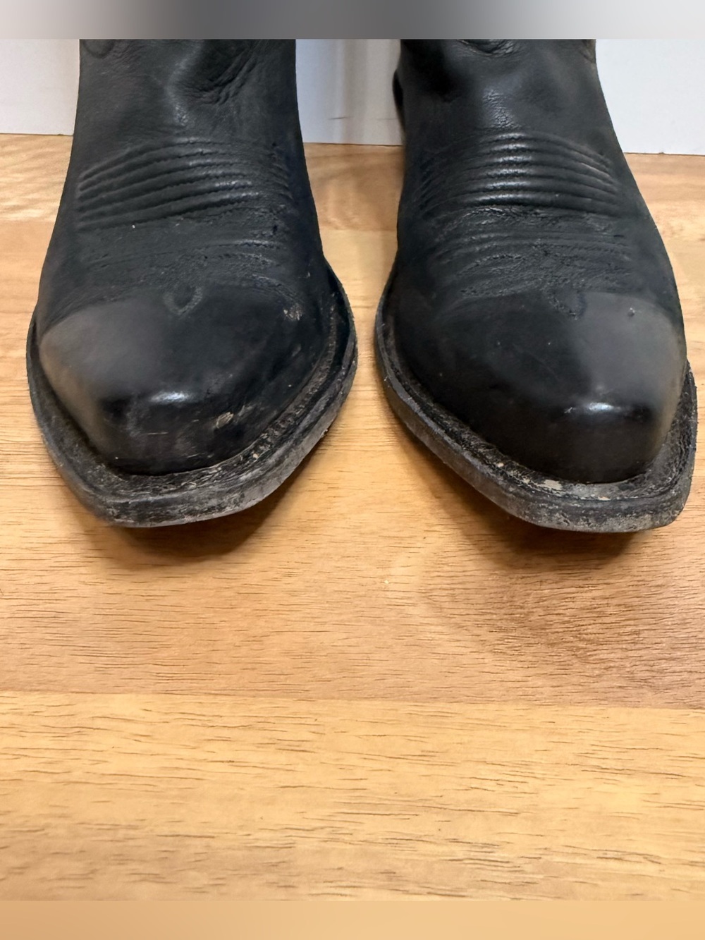 Old West Black and Brown Leather Boots - Picture 5 of 12